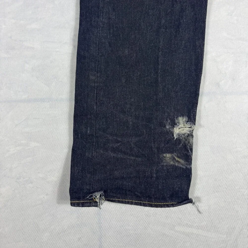 Levi's 501 Men's Straight‎ Jeans Blue Denim Washed Distressed 5-Pocket W33 L32